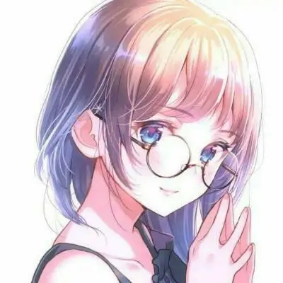 读者头像，戴眼镜的侧脸简笔插画
